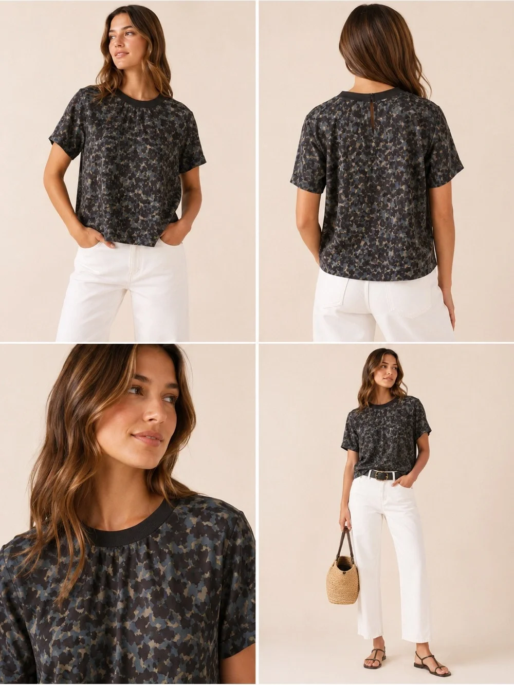 Madewell Silk Top Animal Print Small